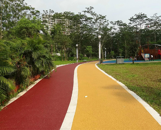 Colored pavement permeable floor