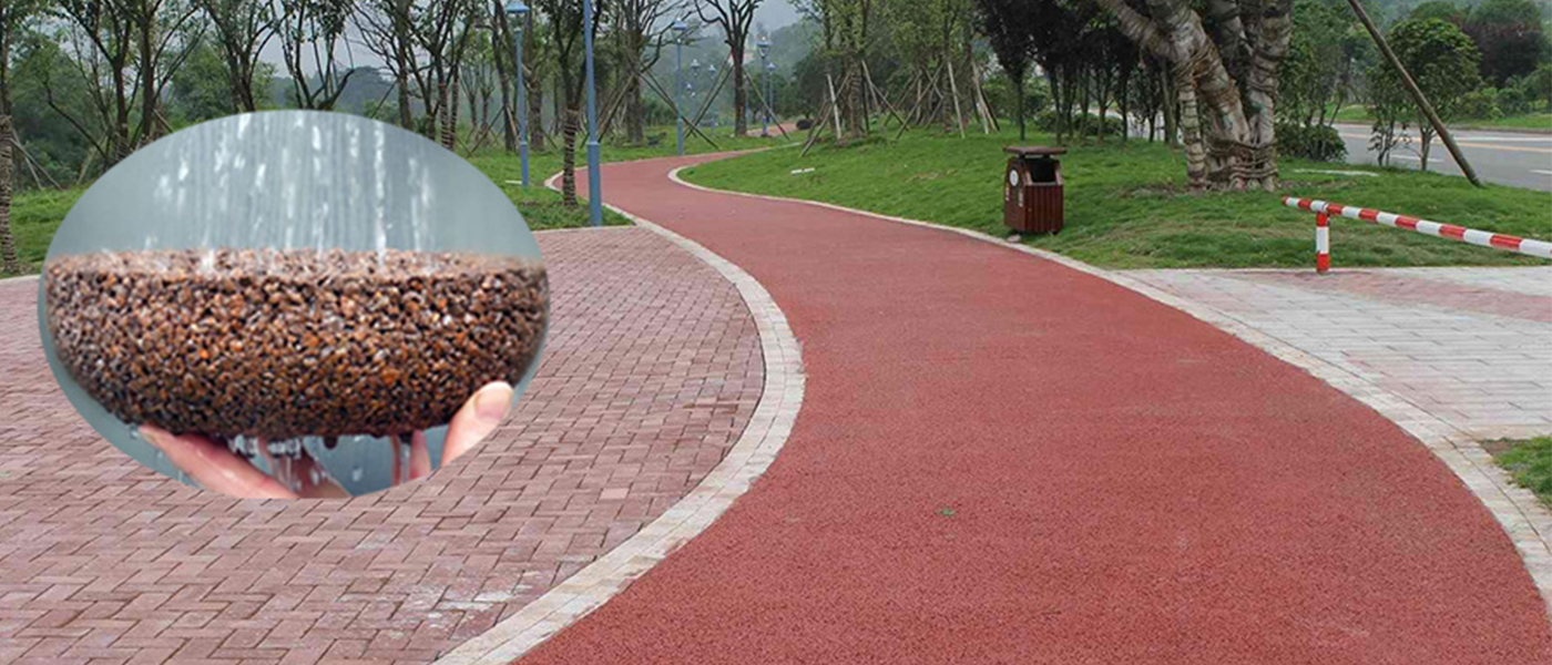 Colored pavement permeable floor